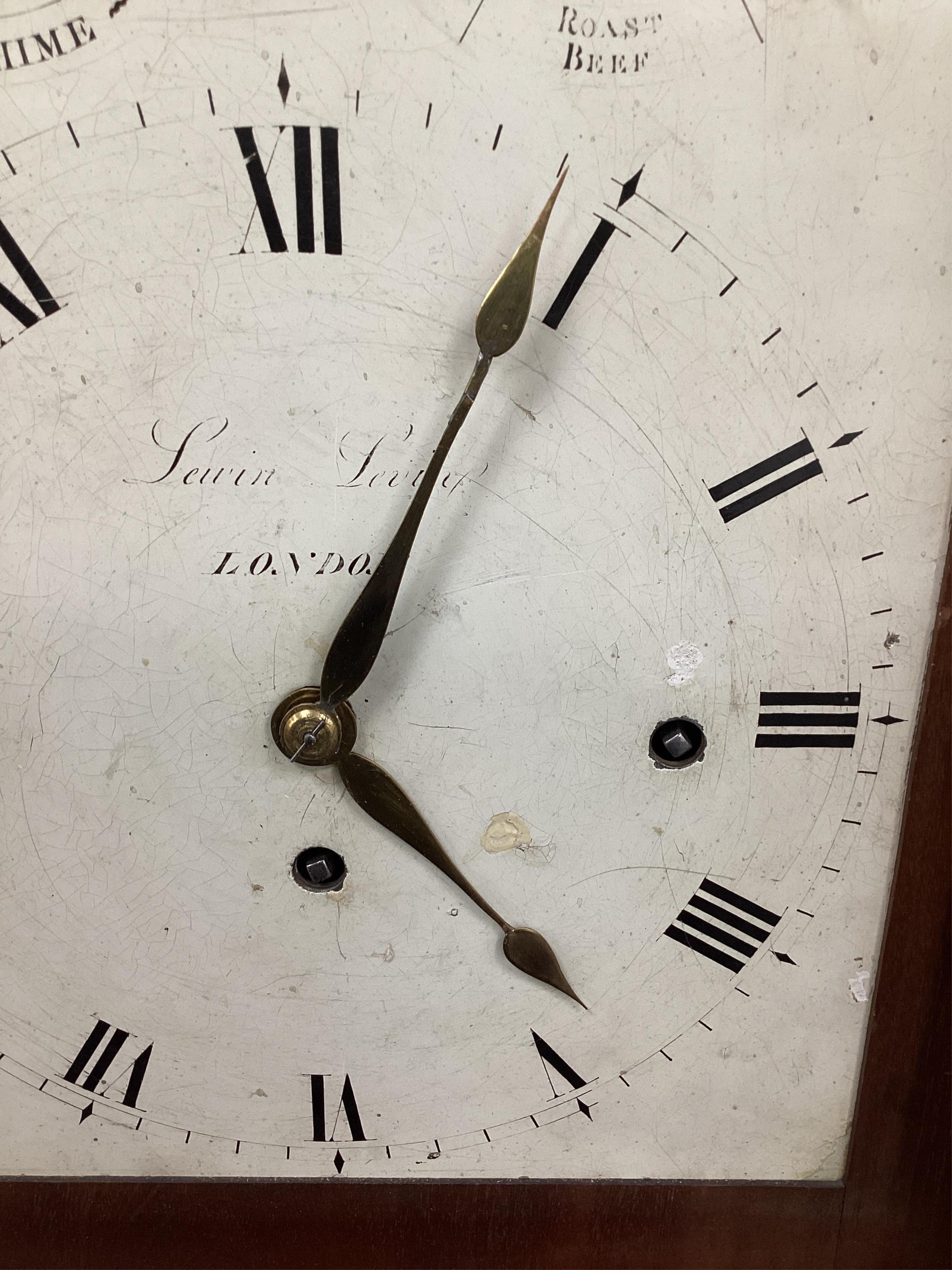 Lewin Levin of London. A patriotic George III brass-mounted mahogany repeating six-tune musical bracket clock